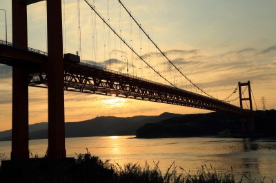 平戸大橋の夕日の絶景