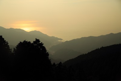 仁科峠から見る駿河湾の夕景